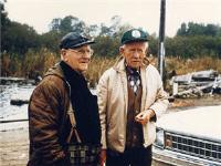 Portrait of Joachim George Gauthier: J.G. Gauthier (left) with  A.J. Casson.  Photo by Paul Gauthier (1986).